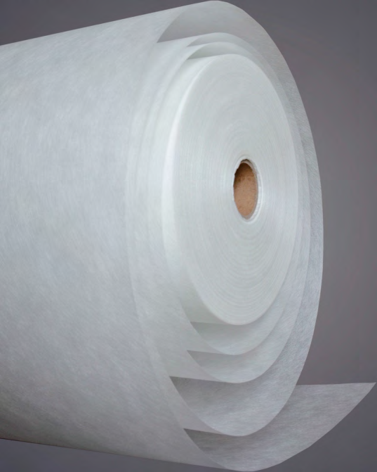 Wet-laid fiberglass paper roll for desiccant rotor substrates