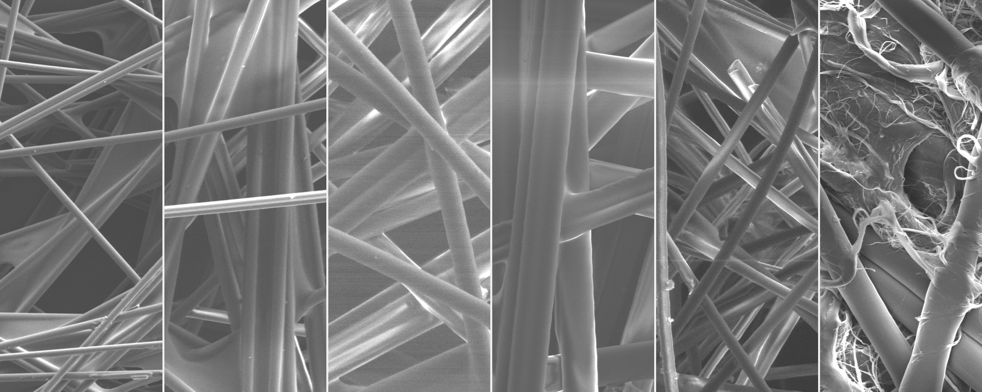 Scanning electron microscopy images of high-performance fiber structures